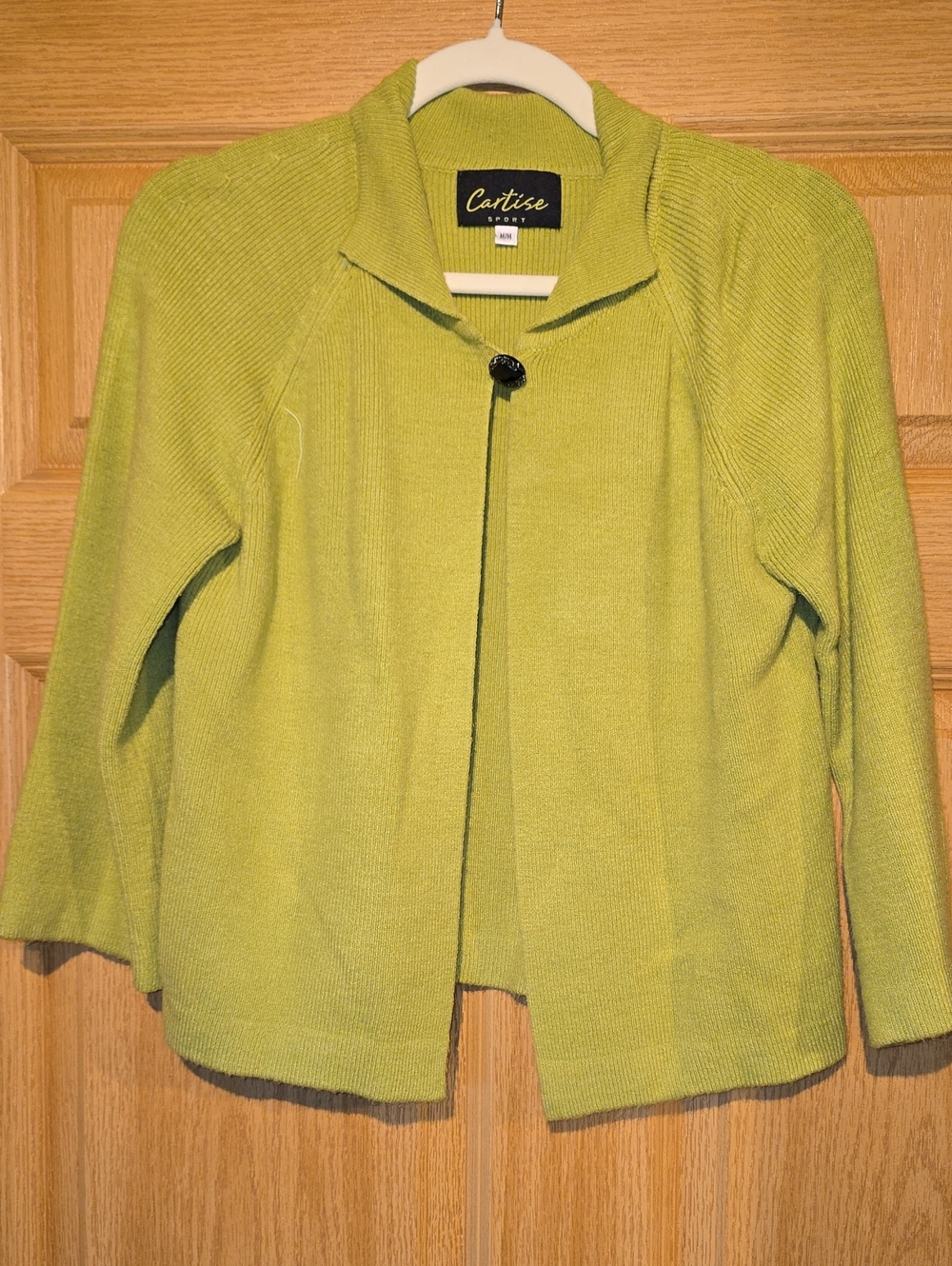 Cartise Women's Lime Green Open Front Knit Cardigan